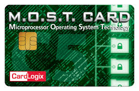 1 x usb type a male smart card / cac to computer: M O S T Card High Security Microprocessor Smart Cards Cardlogix