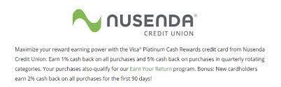 For those who have work expenses they. Nusenda Credit Union Platinum Cash Rewards Card Review 5 Cash Back