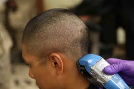 Think mohawk cut down to the extreme. Defense Secretary To Marines Rethink Haircut Rules During Pandemic Military Com