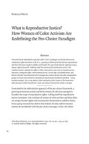 What Is Reproductive Justice How Women Of Color Activists Are Redefining The Pro Choice Paradigm On Jstor Justice Meaning Pro Choice Paradigm