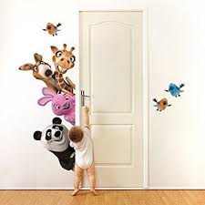 Wall Art R00010 Adesivo Murale Per Bambini Animaletti Nascondino Misure 120x60 Cm Decorazione P Baby Nursery Wall Decor Kids Room Murals Kids Room Wall Art