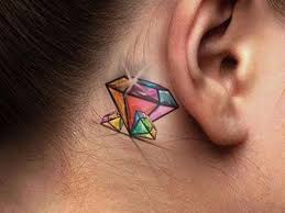 Kulak Arkasi Elmas Dovmeleri Ear Back Diamond Tattoos Elmas Dovme Boyun Dovmeleri