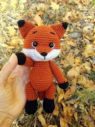 Fox Plush Crochet Amigurumi Pattern Fox Stuffed Animal Etsy Crocheted Fox Pattern Stuffed Animal Patterns Crochet Fox