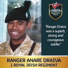 🌺🕯️Join us in remembering Ranger Anare Draiva of the 1st Battalion, Royal  Irish Regiment, who gave his life in service during an operation in  Helmand, Afghanistan,