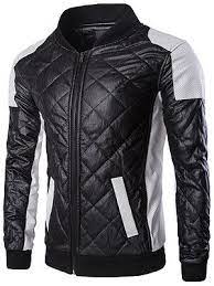 Men Color Block Quilted Pu Leather Jacket Berrylook Com Pu Leather Jacket Leather Jacket Shopping Leather Jackets Online