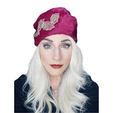 Vintage Oleg Cassini Tuban 1950s Pillbox Dark Pink Fur Felt 23" Embellished  Church