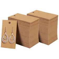 Here are the directions on how to make your own kraft paper earring display cards — with your paper trimmer placed before you, take a sheet of cardstock and measure 3 inches vertically along the bottom. Beadnova Earring Card 220 Pcs Kraft Paper Earring Packaging Ear Studs Card For Diy Ear Stud Jewelry Card 2 X 3 5 Inches Brown Beadnova