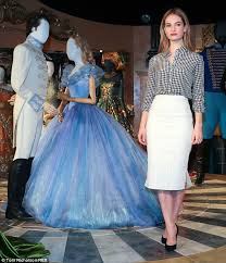 Dress up as your favourite disney characters with our fantastic range of disney princess fancy dress costumes featuring moana, belle, cinderella and more showing 45 items sort by: Lily James Reunites With Her Cinderella Dress At Exhibition With Richard Madden Daily Mail Online