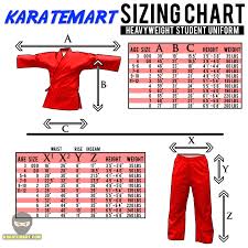 New Detailed Uniform Sizing Charts Karatemart Com