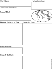 Plants And Plant Growth Chart Graphic Organizer Printouts