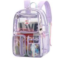 Mochila transparente resistente, mochilas transparentes para la escuela,  mochila para niñas aprobada por el estadio, con llavero, Púrpura, Mochila  ...