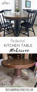 14 Unique Ways To Makeover Your Furniture In 2020 Pedestal Kitchen Table Dining Table Makeover Refinishing Kitchen Tables