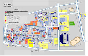 Lots are marked with p on map and on campus signs. South Carolina State University