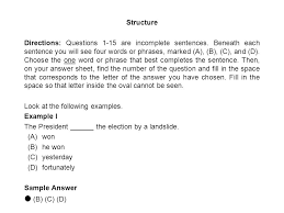 Specialized instruction in written expression: Complete Test Paper Section 2 Structure And Written Expression Time 25 Minutes Including The Reading Of The Directions Now Set Your Clock For 25 Minutes Ppt Video Online Download