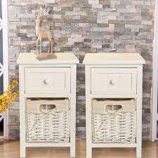 X4 concealed hidden shelf support brackets fixing mount 120mm floating shelves. 2 X Weiss Nachttische Paar Kommoden Sideboard Mit 1 Schublade Ein Rattankorb Ebay Shabby Chic Bedside Table Wooden Bedside Table White Shabby Chic