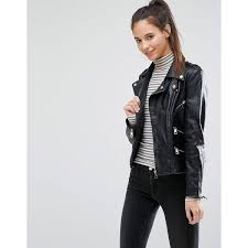 Only Studio Leather Jacket 16 565 Mkd Liked On Polyvore Featuring Outerwear Jackets Black Stu Leather Jacket Leather Jacket Style Studded Leather Jacket