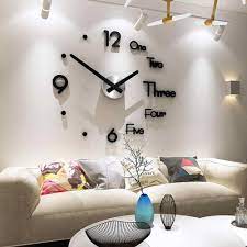 Rated 4.5 out of 5 stars. Free Shipping Diy Large Wall Clock Modern Design 3d Wall Sticker Clock Silent Home Decor Living Room Acrylic Quartz Horloge Wall Clocks Aliexpress