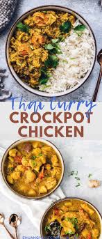 Crockpot Thai Coconut Curry Chicken Whole30 Shuangy S Kitchensink Recipe Curry Chicken Recipes Curry Recipes Healthy Crockpot