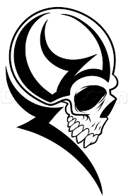Order your tribal flames skull temporary tattoo online for only £1.79. How To Draw A Tribal Skull Head Step By Step Tribal Art Pop Culture Free Online Drawing Tutorial Added Skull Drawing Sketches Tribal Skull Skulls Drawing