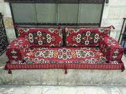 Arabic Oriental Seating Cover Set Hittite Majlis Rug Fabric Floor Seating Jalsa Sofa Indoor Outdoor Hookah Lounge Home 6pcs Floor Seating Fabric Rug Hookah Lounge