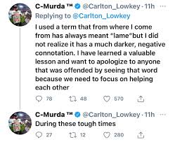 There is no hidden meaning or sarcasm in what he/she is trying to say. Chris Torello On Twitter Icymi Bucs Cb Carlton Davis Tweeted An Anti Asian Slur Last Night He Quickly Deleted The Tweet Davis Apologized And Explained It S A Term That Means Lame In