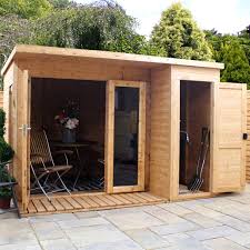 Mercia 10x8 Garden Room With Side Shed Achica Summer House Garden Summer House Shed Homes