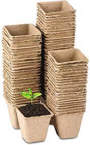 Biodegradable plant pots are made from bamboo, wheat straw and rice husk etc, it is a sustainable alternative to plastic and ceramic pot. 3 Inch Square Plant Starter Peat Pots For Seedings Organic Biodegradable Seed Starter Pots Bulk 80 Pack Amazon Co Uk Garden Outdoors