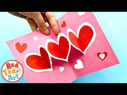 Have you ever seen an origami standing heart? Easy Heart Pop Up Cards Red Ted Art Pop Up Valentine Cards Diy Valentines Cards Heart Pop Up Card