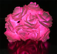 Pin On Rose Fairy Lights Flower String Lights