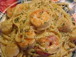 Mélange de fruits de mer. Linguine Sauce Cremeuse Aux Crevettes Et Aux Petoncles Cooking Seafood Healthy Drinks Recipes Pasta Recipes Alfredo