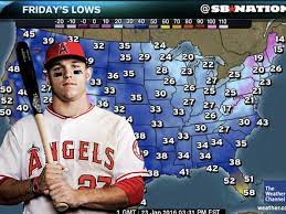 Mike Trout Secret Meteorologist Reported On Snowmageddon For The Weather Channel Sbnation Com