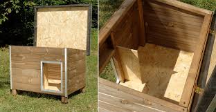 Niche Robuste En Bois Pour Chien Toit Plat Goliath M Marron Niche Chien Toit Plat Niche