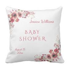 Chic Classy Red Floral Watercolor Baby Shower Throw Pillow Zazzle Com Watercolor Baby Shower Pillows Floral Throw Pillows Watercolor
