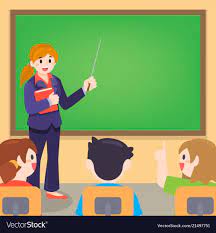 All png & cliparts images on nicepng are best quality. Teacher And Student On Lesson At Classroom Vector Image Classroom School Painting Teacher