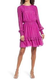 Create a smart finish with streamlined tailoring. Lilly Pulitzer Dotti Long Sleeve Silk Dress Editorialist