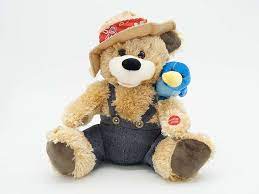 Musical Stuffed Cowboy Bear Singing Parrot Duet Musical Stuffed Animals Animated Plush Musical Plush