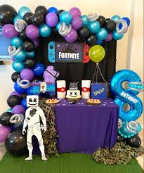 Fortnite Cake Table In 2020 Boy Birthday Parties Birthday Party Decorations Diy Boys Birthday Party Games