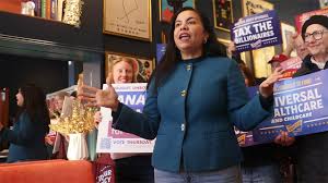 Analilia Mejia celebrates her victory in New Jersey's 11th District special election.