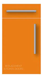 Our gloss kitchen doors come in a range of colours and finishes to match all decors, with many designs featuring a made to measure option. Orange High Gloss Replacement Kitchen Door All Sizes Free Hinges Kbb Direct