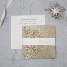Create custom cards for any occasion. Luxury Champagne Gold Glitter Wedding Invitations White Belly Band With Foil Tri Fold Laser Cut Pocket Elegant Wedding Invitations Wlc041 Wedding Invitations Wedding Invites Paper