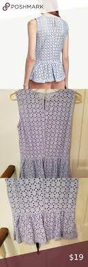 Eyelet Peplum Shell Iris Lilac Peplum Top Blouse Women Shopping