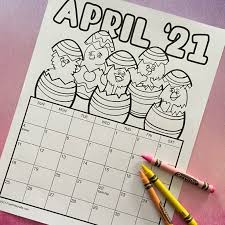 These are great for students to keep track of homework and different assignments. Printable April Coloring Calendar