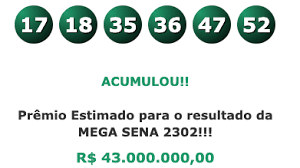 O prêmio acumulado da loteria está estimado em r$ 10 milhões Mega Sena 2301 Resultado Sabado 19 09 2020