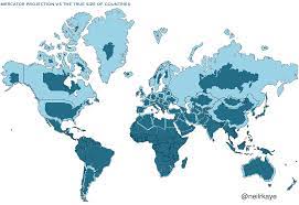 1) mercator projection… the best known map projection is named for its inventor, gerardus mercator, who developed it in 1569. Mercator Misconceptions Clever Map Shows The True Size Of Countries