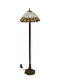 Lampe Standleuchte Stehlampe Messing Mit Lampenschirm Aus Glas