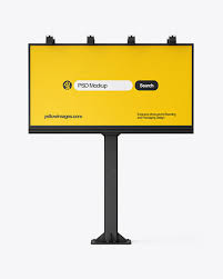 Download Billboard Mockup In Outdoor Advertising Mockups On Yellow Images Object Mockups PSD Mockup Templates