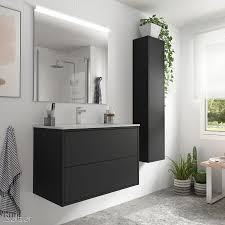 Shop bathroom sinks and more at the home depot. Bathroom Furniture Set Optimus 800 Matt Black Basin Mirror Light
