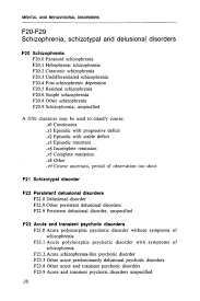 Icd 10 Classification Of Mental And Behavioural Disorder