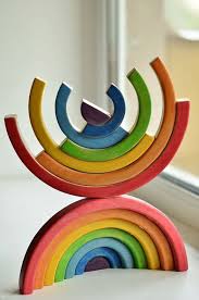 Waldorf Rainbow Stacker Puzzle Wooden Toys For Toddlers Handmade Eco Friendly Toy Waldorf Toddler Toys Wooden Toys Diy Wooden Toys For Toddlers