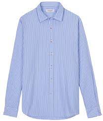 Sélectionner couleur gris bleu ciel clair. Chemise Homme Manches Longues En Coton Rayee Europann